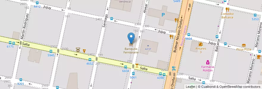 Mapa de ubicacion de Banquito Ferroviario en 아르헨티나, Santa Fe, Departamento Rosario, Municipio De Rosario, 로사리오.