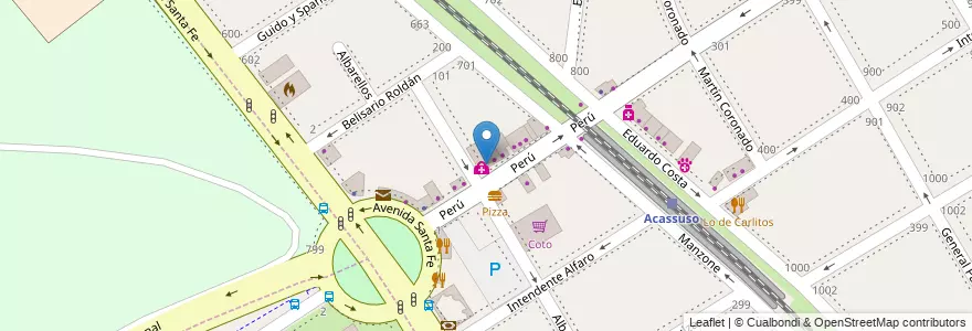 Mapa de ubicacion de Bapizza en Arjantin, Buenos Aires, Partido De San Isidro, Acassuso.