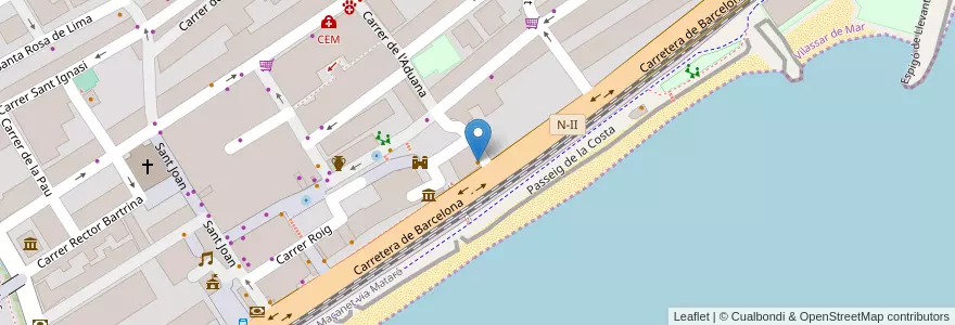 Mapa de ubicacion de Bar "1000ú" en 스페인, Catalunya, Barcelona, Maresme.