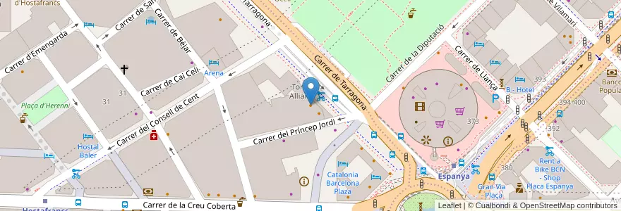 Mapa de ubicacion de Bar 103 en اسپانیا, Catalunya, Barcelona, Barcelonès, Barcelona.