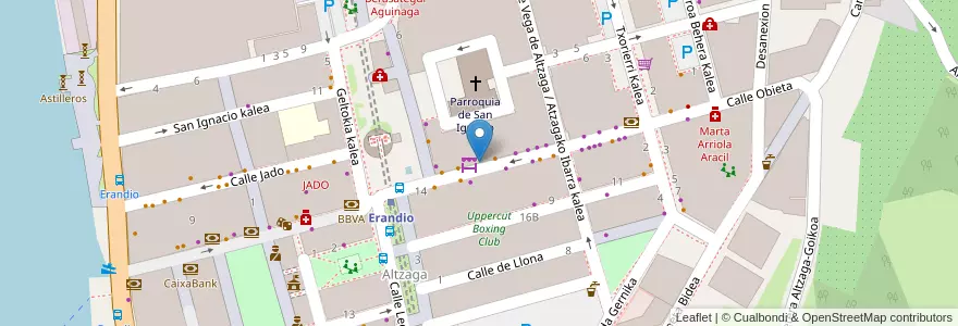 Mapa de ubicacion de Bar en スペイン, バスク州, Bizkaia, Bilboaldea, Erandio.