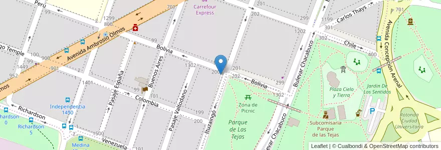 Mapa de ubicacion de Bar 3 Calaveras en Аргентина, Кордова, Departamento Capital, Pedanía Capital, Córdoba, Municipio De Córdoba.