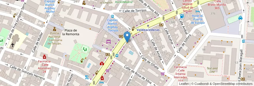 Mapa de ubicacion de Bar 322 en スペイン, マドリード州, Comunidad De Madrid, Área Metropolitana De Madrid Y Corredor Del Henares, Madrid.