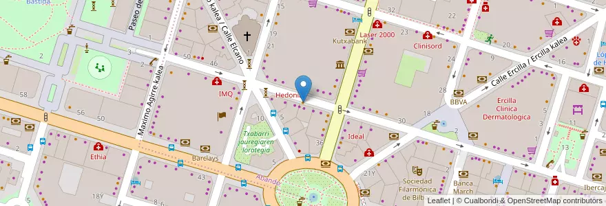 Mapa de ubicacion de Bar 70 en 西班牙, 巴斯克, 比斯开, Bilboaldea, 毕尔巴鄂.
