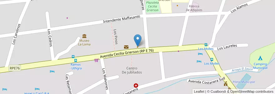 Mapa de ubicacion de Bar en الأرجنتين, Córdoba, Departamento Punilla, Pedanía Dolores, Municipio De Los Cocos.