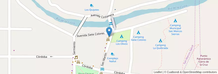 Mapa de ubicacion de Bar en Argentina, Córdova, Departamento Cruz Del Eje, Pedanía San Marcos, San Marcos Sierras, San Marcos Sierra.