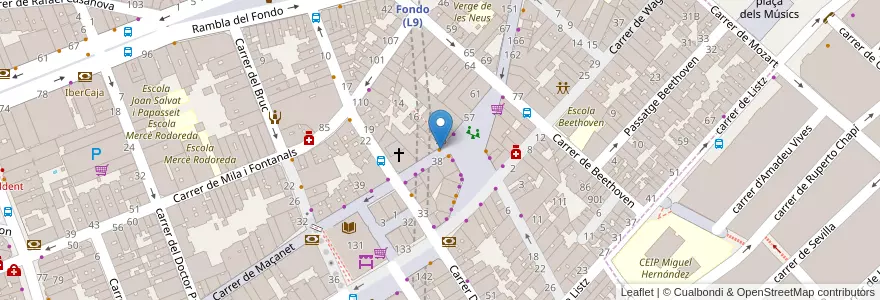 Mapa de ubicacion de Bar Alegria en Espagne, Catalogne, Barcelone, Barcelonais, Badalona.