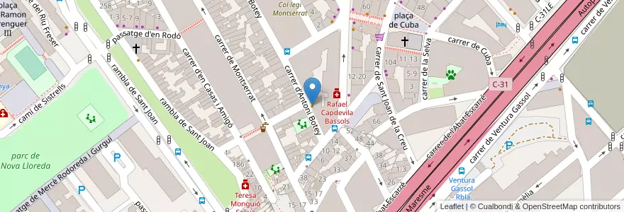 Mapa de ubicacion de Bar Alhambra en Espanha, Catalunha, Barcelona, Barcelonès, Badalona.