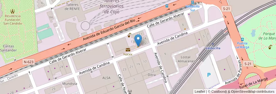 Mapa de ubicacion de Bar Altamira en إسبانيا, كانتابريا, منطقة كانتابريا, Santander, Santander.
