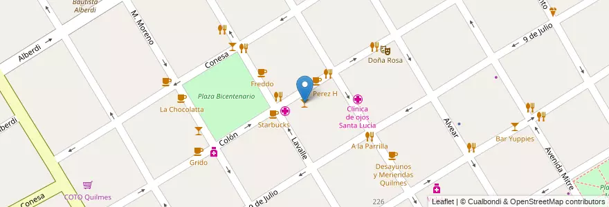 Mapa de ubicacion de Bar Antares en Argentinië, Buenos Aires, Partido De Quilmes, Quilmes.
