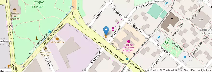 Mapa de ubicacion de Bar Argerich, Boca en アルゼンチン, Ciudad Autónoma De Buenos Aires, Comuna 4, ブエノスアイレス.