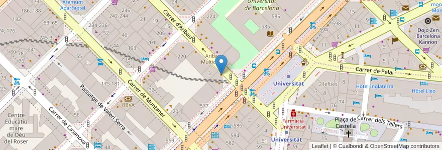 Mapa de ubicacion de Bar Aribau 3 en İspanya, Catalunya, Barcelona, Barcelonès, Barcelona.