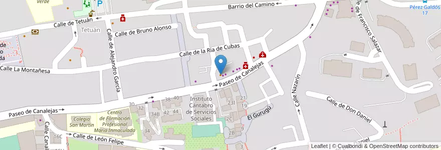 Mapa de ubicacion de Bar Astorga en スペイン, カンタブリア州, カンタブリア州, Santander, Santander.