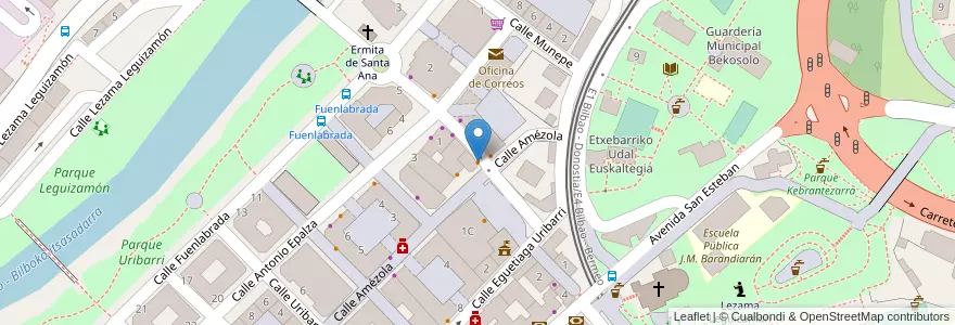 Mapa de ubicacion de Bar Atutxa en 西班牙, 巴斯克, 比斯开, Bilboaldea.