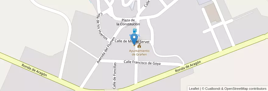 Mapa de ubicacion de Bar Avenida en إسبانيا, أرغون, Los Monegros, وشقة, Grañén.