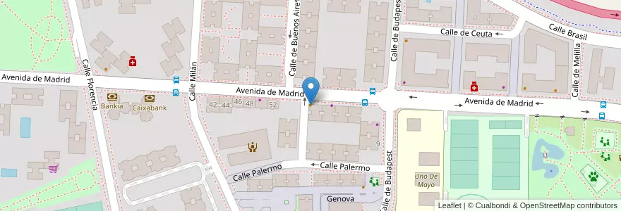 Mapa de ubicacion de Bar Avenida en اسپانیا, بخش خودمختار مادرید, بخش خودمختار مادرید, Área Metropolitana De Madrid Y Corredor Del Henares, Torrejón De Ardoz.