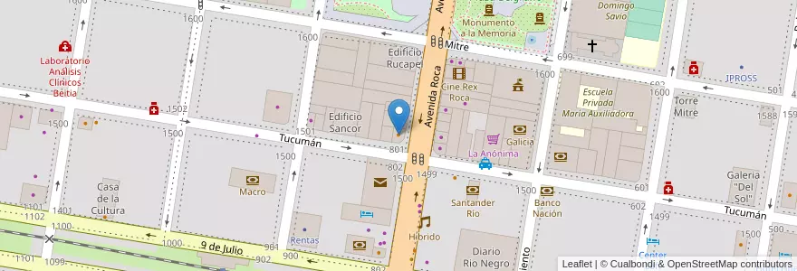 Mapa de ubicacion de Bar Avenida en 아르헨티나, 리오네그로주, General Roca, Departamento General Roca, General Roca.