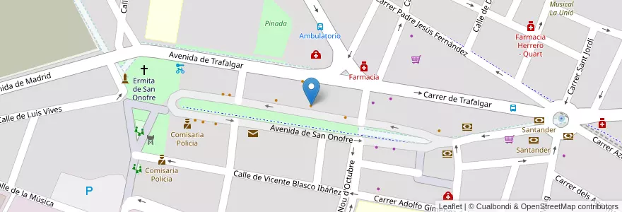 Mapa de ubicacion de Bar Avenida 52 en スペイン, バレンシア州, València / Valencia, L'Horta Oest, Quart De Poblet.