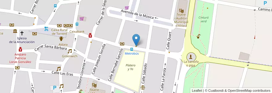 Mapa de ubicacion de Bar Avenida en スペイン, バレンシア州, València / Valencia, L'Horta Oest, Aldaia.