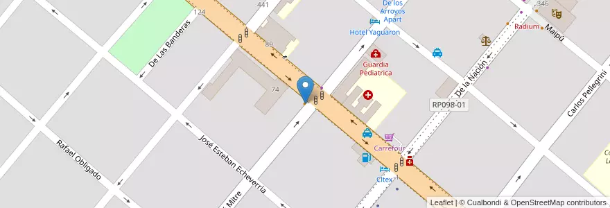 Mapa de ubicacion de Bar Avenida en 아르헨티나, 부에노스아이레스주, Partido De San Nicolás, San Nicolás De Los Arroyos.