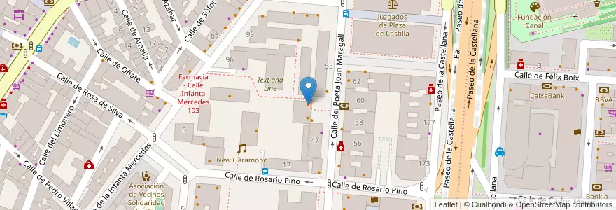 Mapa de ubicacion de Bar Bambú en 스페인, Comunidad De Madrid, Comunidad De Madrid, Área Metropolitana De Madrid Y Corredor Del Henares, 마드리드.