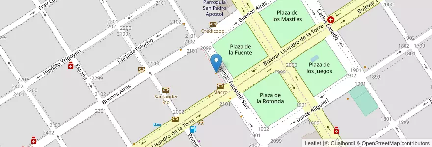 Mapa de ubicacion de Bar Barra en Arjantin, Santa Fe, Departamento Caseros, Municipio De Casilda, Casilda.