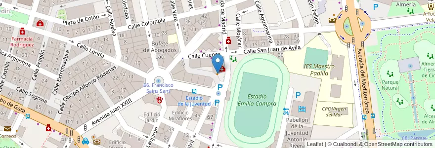 Mapa de ubicacion de Bar Barro en スペイン, アンダルシア州, アルメリア, アルメリア.