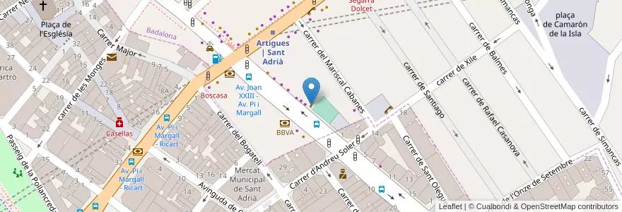 Mapa de ubicacion de Bar Beethoven en Espagne, Catalogne, Barcelone, Barcelonais.