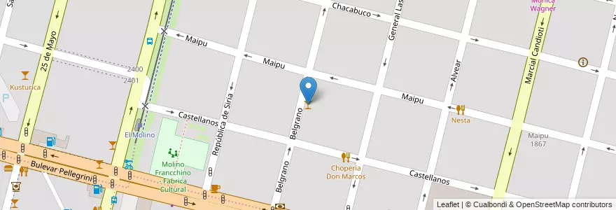 Mapa de ubicacion de Bar Belgrano en アルゼンチン, サンタフェ州, Departamento La Capital, Santa Fe Capital, Santa Fe.