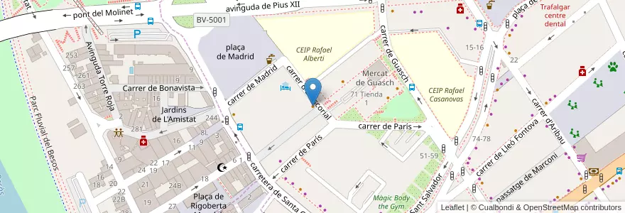 Mapa de ubicacion de Bar Benavente en Espagne, Catalogne, Barcelone, Barcelonais.