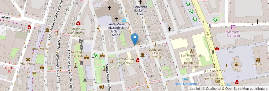 Mapa de ubicacion de Bar Bendaña en Испания, Страна Басков, Алава, Gasteizko Kuadrilla/Cuadrilla De Vitoria, Vitoria-Gasteiz.