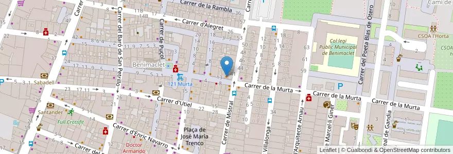 Mapa de ubicacion de Bar Beni Doner Kebab en Spanien, Valencianische Gemeinschaft, Valencia, Comarca De València, Valencia.