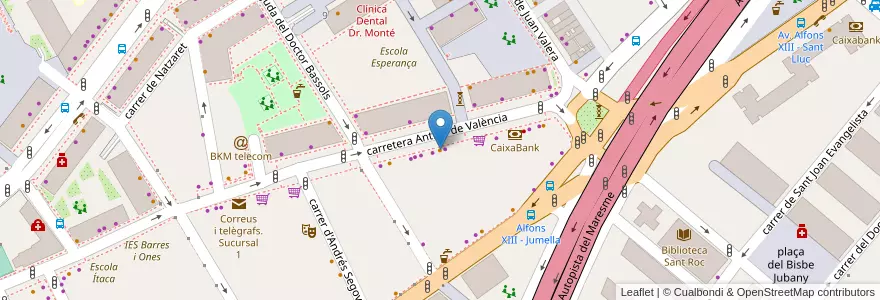 Mapa de ubicacion de Bar Benuga en España, Catalunya, Barcelona, Barcelonès, Badalona.