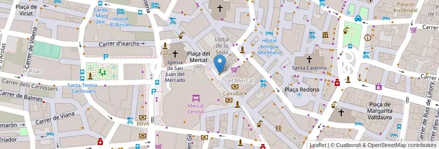 Mapa de ubicacion de Bar Boatella Tapas en 스페인, Comunitat Valenciana, València / Valencia, Comarca De València, València.