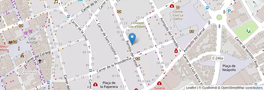 Mapa de ubicacion de Bar Bodega Medina en 西班牙, Catalunya, Barcelona, Garraf, Vilanova I La Geltrú.