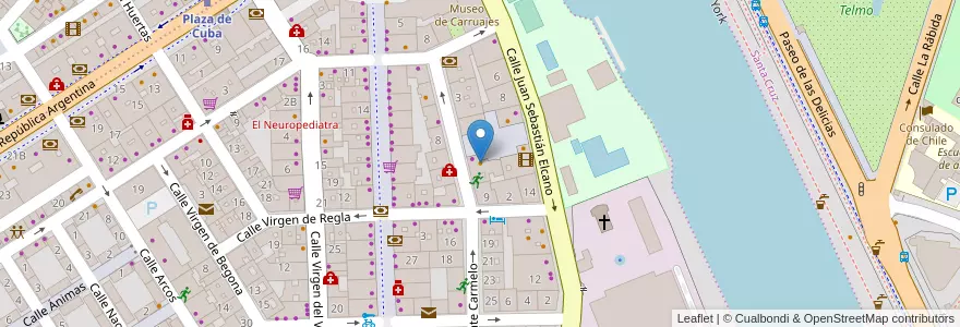 Mapa de ubicacion de Bar Bolonia en スペイン, アンダルシア州, Sevilla, セビリア.