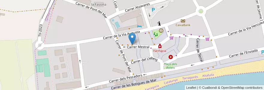 Mapa de ubicacion de Bar Ca la Mari en España, Catalunya, Tarragona, Tarragonès, Altafulla.