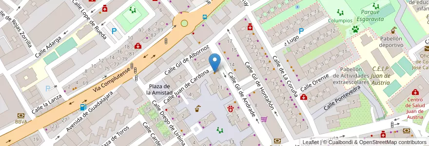 Mapa de ubicacion de Bar Café Asturias en إسبانيا, منطقة مدريد, منطقة مدريد, Área Metropolitana De Madrid Y Corredor Del Henares, القلعة الحجارة.