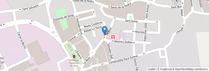 Mapa de ubicacion de Bar Cafe Cots en 西班牙, Comunitat Valenciana, Alacant / Alicante, El Comtat, Muro De Alcoy.