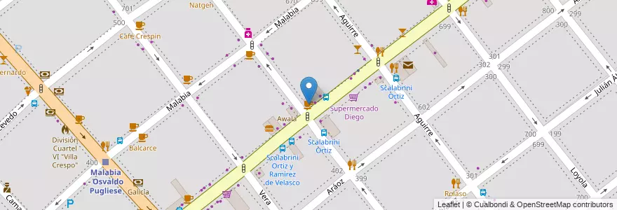 Mapa de ubicacion de Bar - Café - Minutas, Villa Crespo en Arjantin, Ciudad Autónoma De Buenos Aires, Buenos Aires.