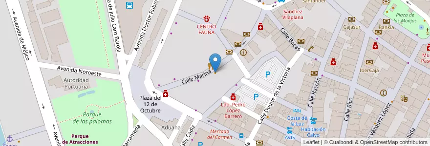 Mapa de ubicacion de Bar Cafetería AQUA en اسپانیا, Andalucía, Huelva, Comarca Metropolitana De Huelva, Huelva.