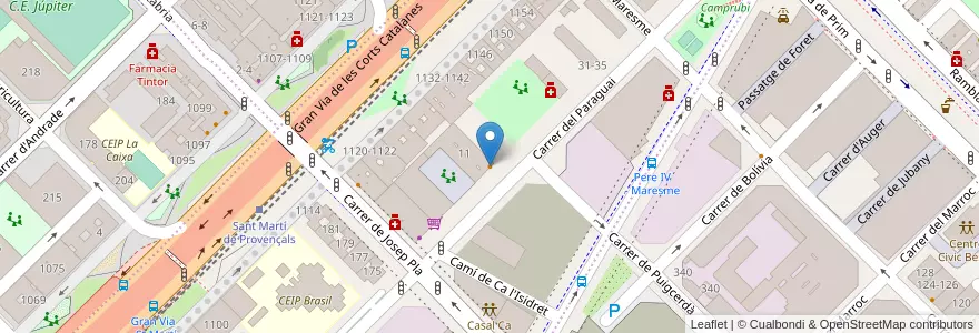 Mapa de ubicacion de Bar Cafeteria Capitan en Espagne, Catalogne, Barcelone, Barcelonais, Barcelone.