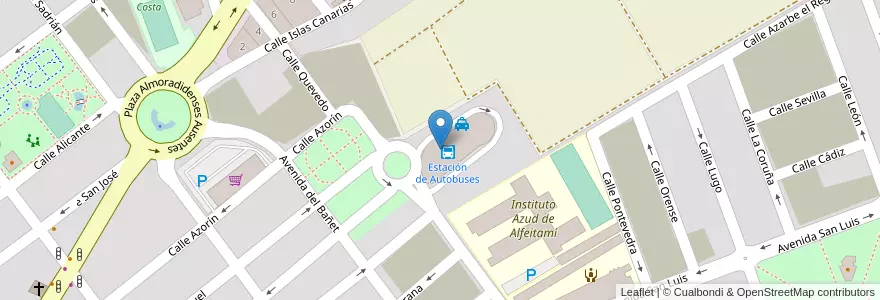 Mapa de ubicacion de Bar-Cafetería Terminal de Autobuses en Espagne, Communauté Valencienne, Alicante, El Baix Segura / La Vega Baja Del Segura, Almoradí.