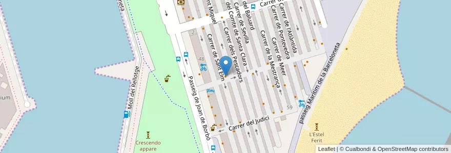 Mapa de ubicacion de Bar Cal Chusco en إسبانيا, كتالونيا, برشلونة, بارسلونس, Barcelona.