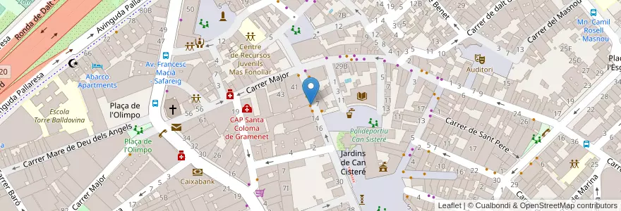 Mapa de ubicacion de Bar Calduch en 西班牙, Catalunya, Barcelona, Barcelonès, Santa Coloma De Gramenet.
