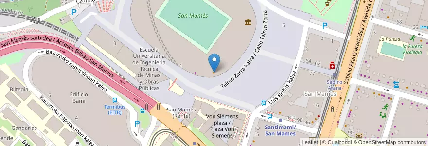 Mapa de ubicacion de Bar Campa de Los Ingleses en İspanya, Bask Bölgesi, Bizkaia, Bilboaldea, Bilbao.