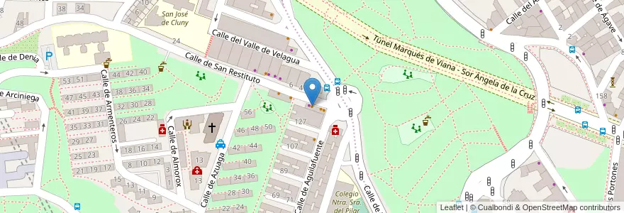 Mapa de ubicacion de Bar Capri en スペイン, マドリード州, Comunidad De Madrid, Área Metropolitana De Madrid Y Corredor Del Henares, Madrid.