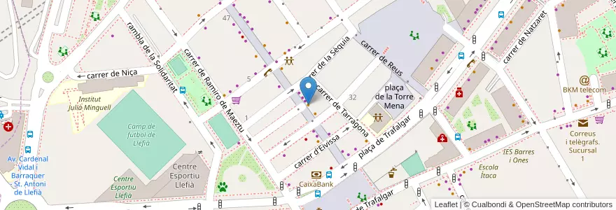 Mapa de ubicacion de Bar Capricornio en Espagne, Catalogne, Barcelone, Barcelonais, Badalona.