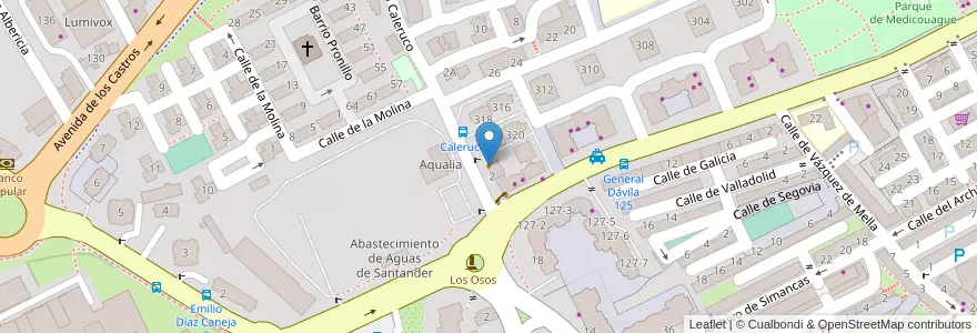 Mapa de ubicacion de Bar Caracas en Espagne, Cantabrie, Cantabria, Santander, Santander.