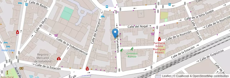 Mapa de ubicacion de Bar Carnaval en اسپانیا, Castilla Y León, Valladolid, Valladolid.